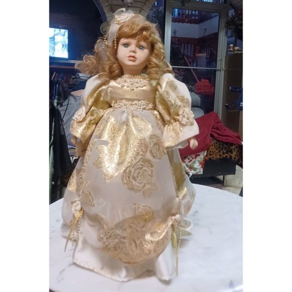 Vintage 16" Porcelain Doll with Stand Little Angel - Picture 1 of 2